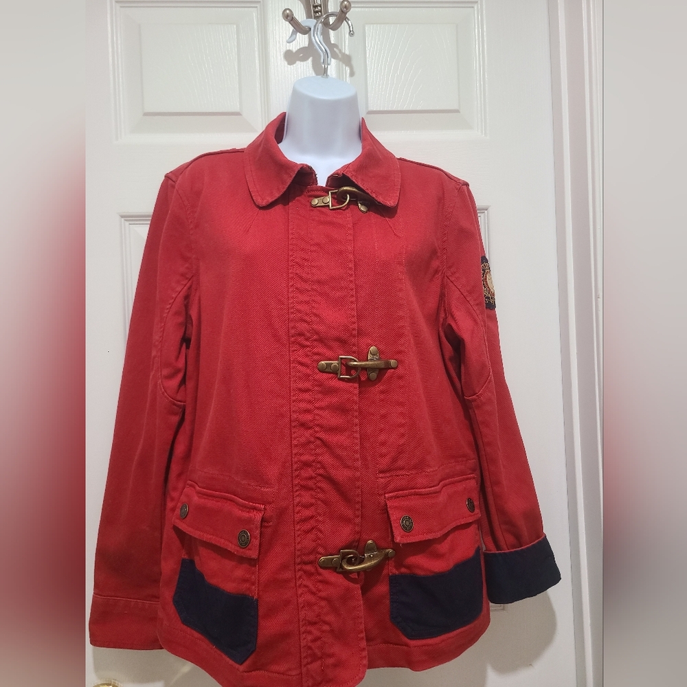 Lauren Ralph Lauren Denim Nautical Brass Clasp Jacket Women’s Large
